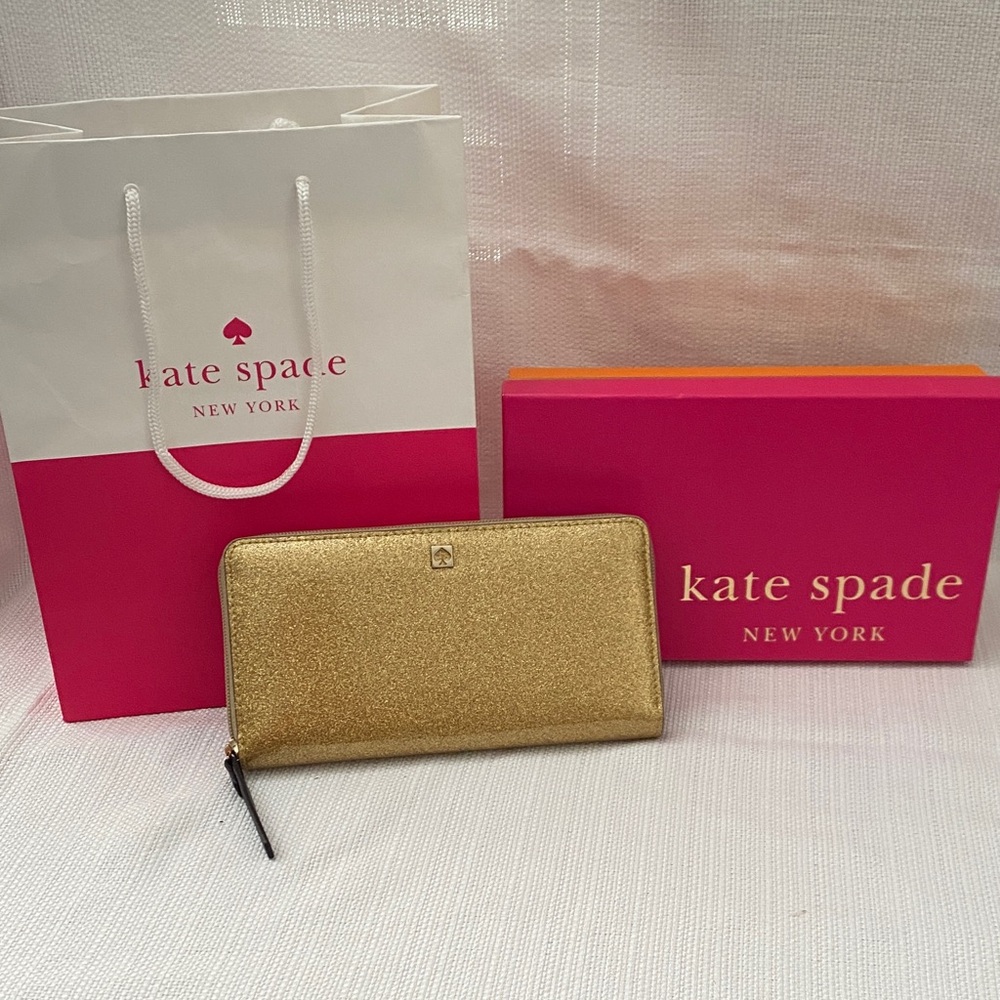 Kate Spade Gold Shimmering Large Wallet  or Clutch